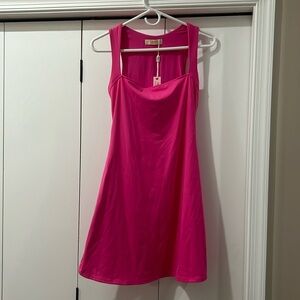 QINSEN Women's Double Lined Square Neck Bodice Dress